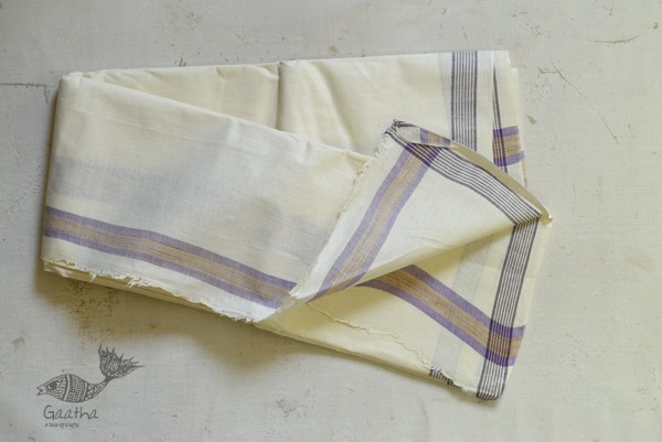 shop online handloom dhoti khes - white cotton