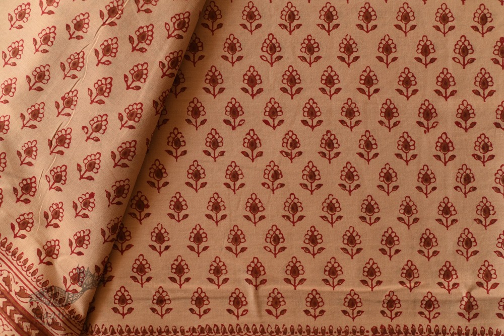 Shop Gamthi Block Print pure cotton saree