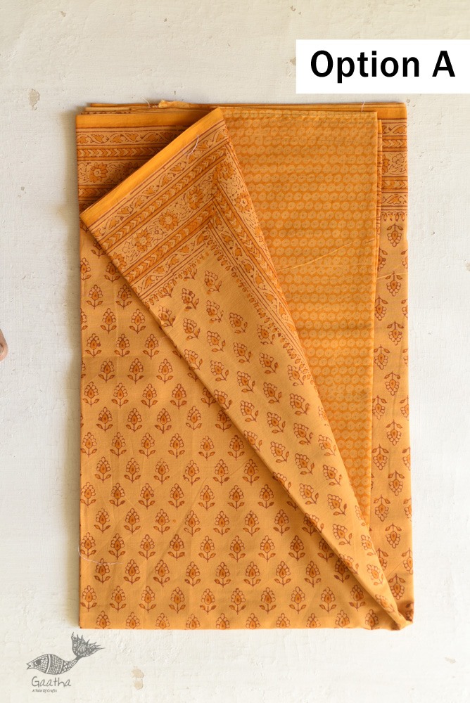 Shop Gamthi Block Print pure cotton saree