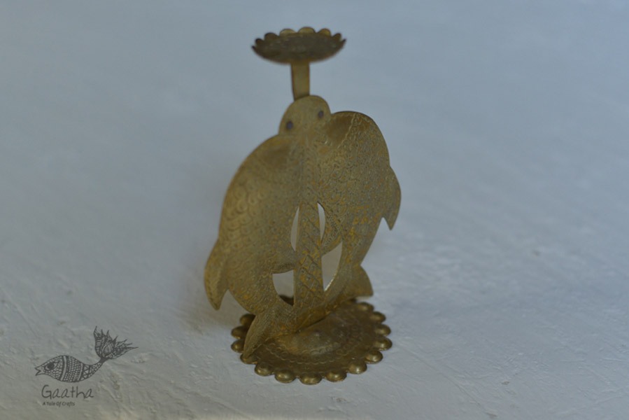 brass fish candle stand