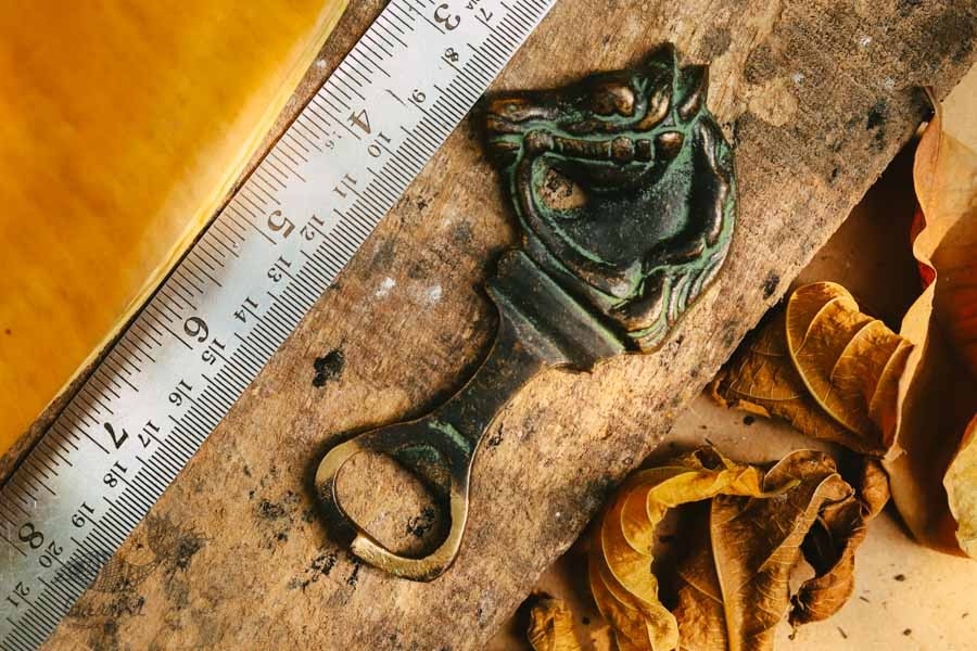 Antique Finish Brass . Bottle Opener - 4.5 x 2 ❋ D