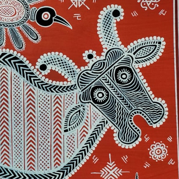 shop Mandana Art - Painting  ~ Cow ( 11 x 14 inch)