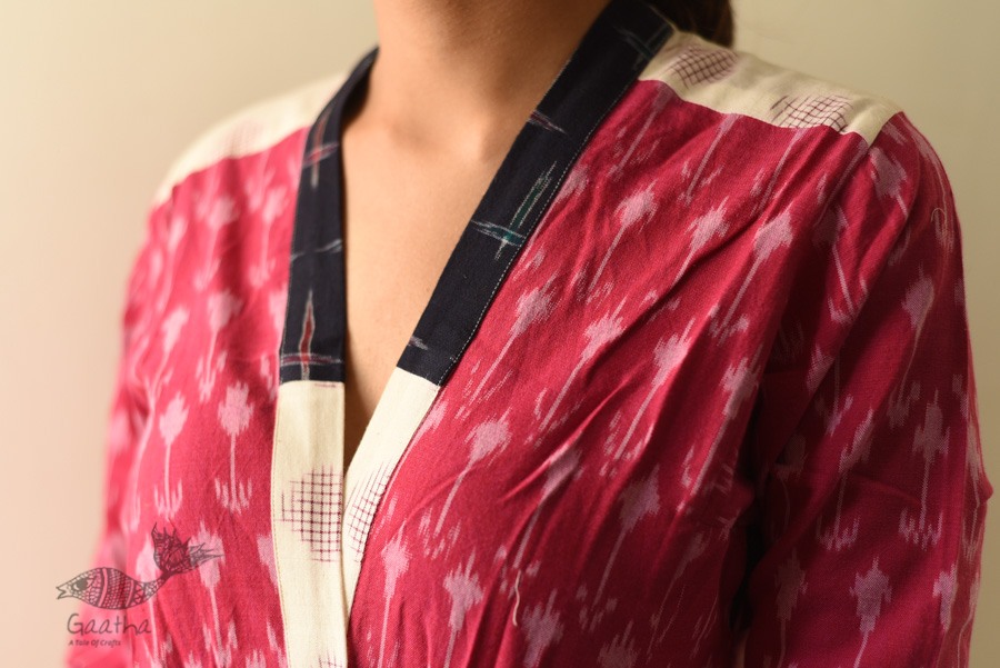 shop Ikat Handloom Long Shrug - Red