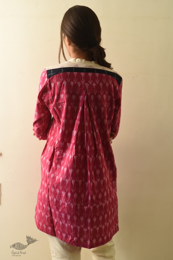 shop Ikat Handloom Long Shrug - Red