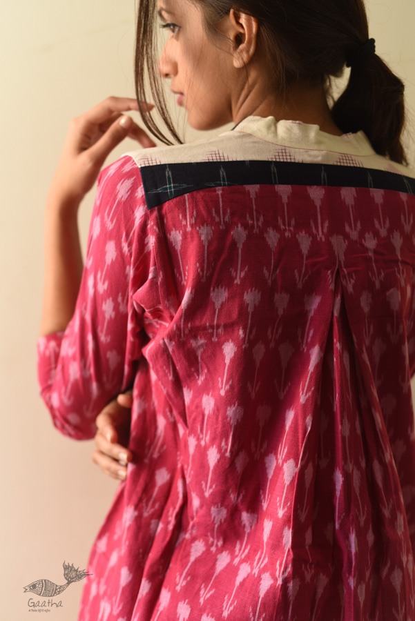 shop Ikat Handloom Long Shrug - Red