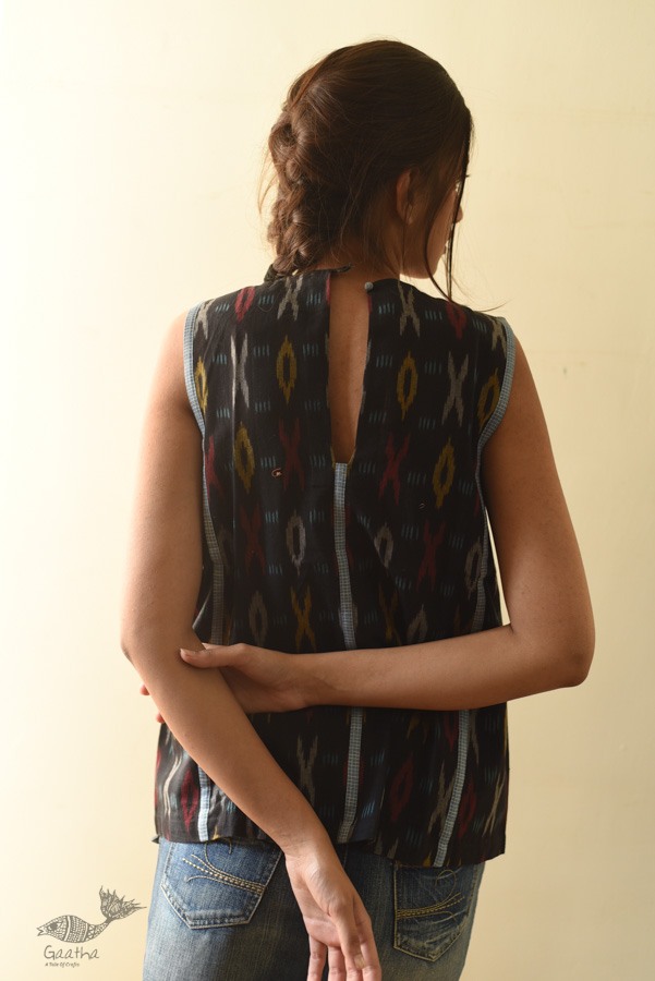 shop Ikat Handloom Black Top