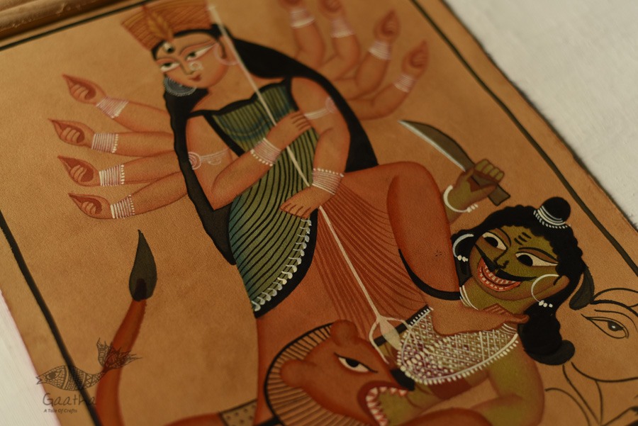 Kalighat Painting | Mahishasur Mardani