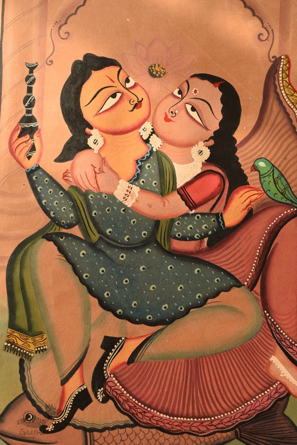 Godess Kali Kalighat Painting - The Bengali Couple