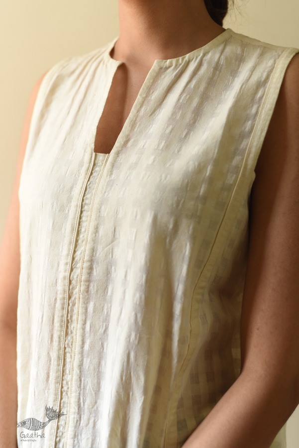 shop Handwoven Pure Cotton ~ Off White dress