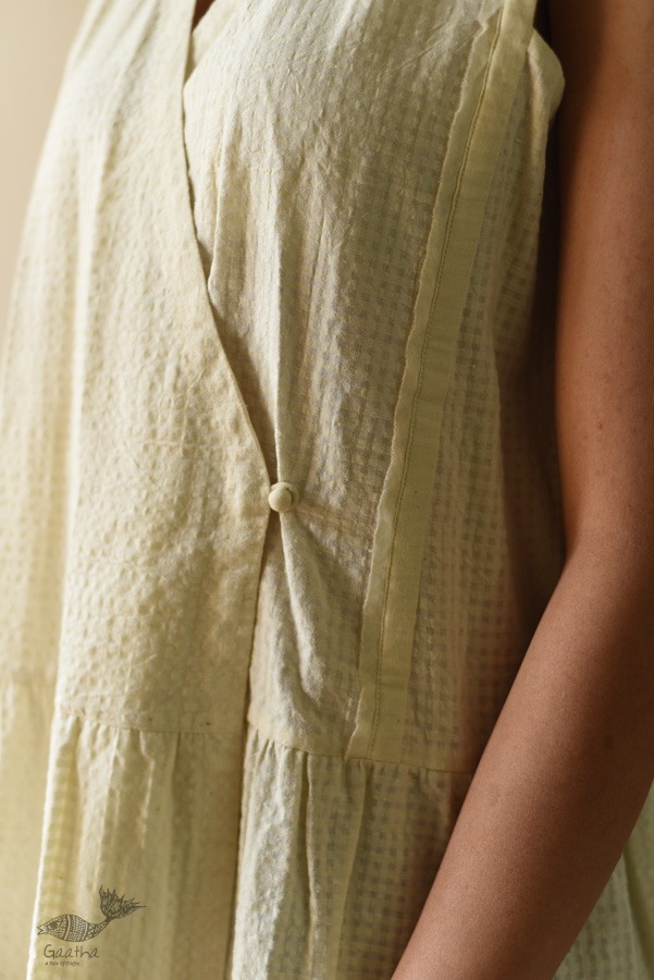 shop Off White Pure Cotton ~ Handwoven Self Checks Top