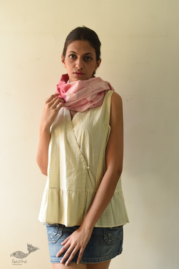 shop Off White Pure Cotton ~ Handwoven Self Checks Top