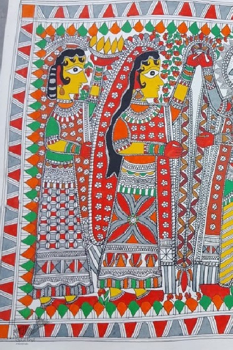 shop Madhubani painting - Ram & Sita Jaymaala