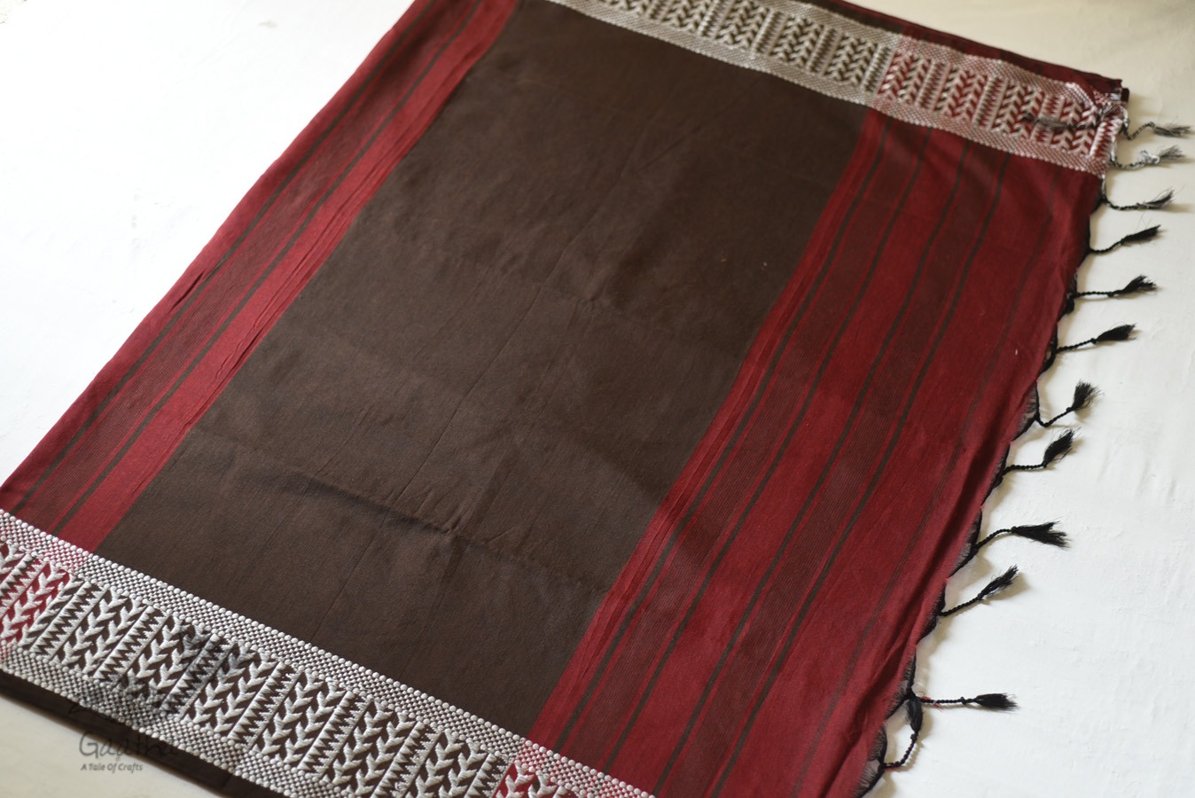 Traditional Bengali cotton Maroon saree