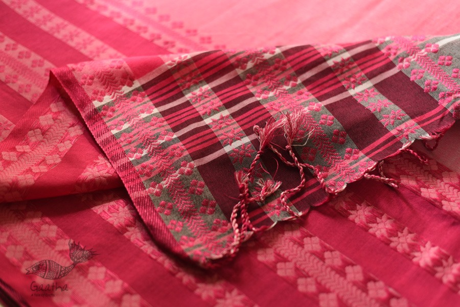 Traditional Bengali cotton saree  - Woven Border