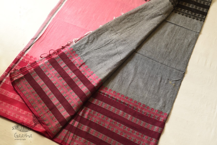 Traditional Bengali cotton saree  - Woven Border