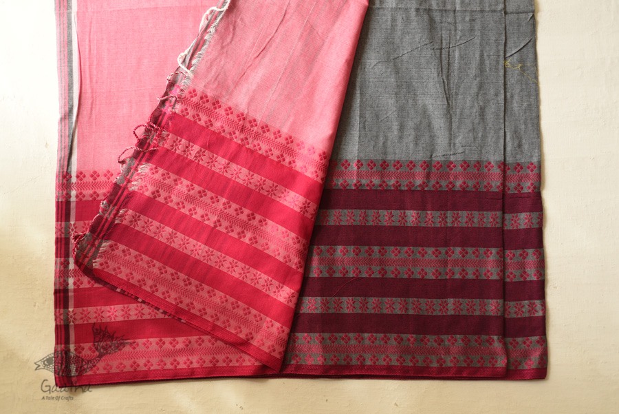 Traditional Bengali cotton saree  - Woven Border