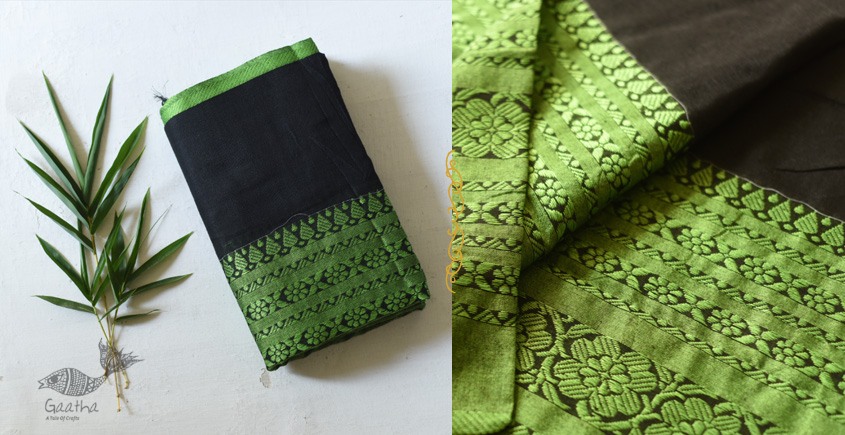 Traditional Bengali cotton Saree With Woven Border