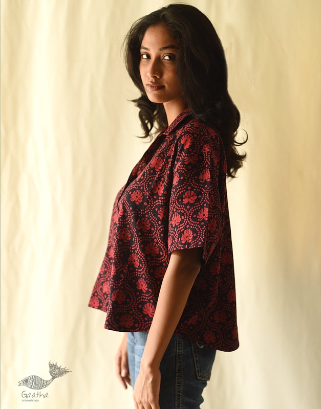 buy Batik Cotton Loose Shirt for Women