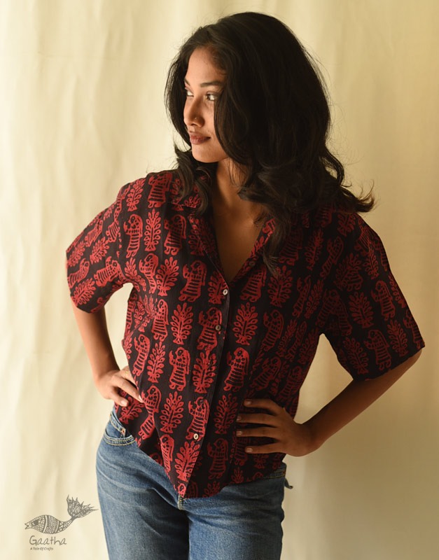 buy Batik Cotton Shirt . Block Printed