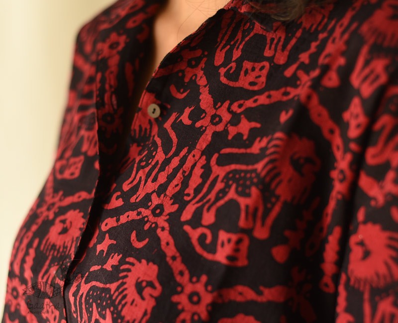 buy Batik Cotton Shirt for Women - Lion Motif