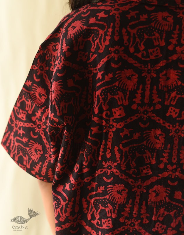 buy Batik Cotton Shirt for Women - Lion Motif