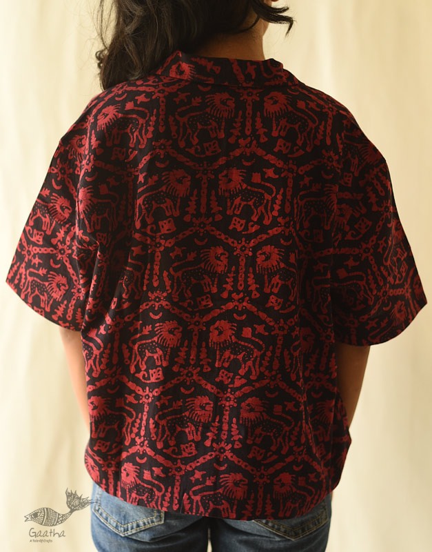 buy Batik Cotton Shirt for Women - Lion Motif