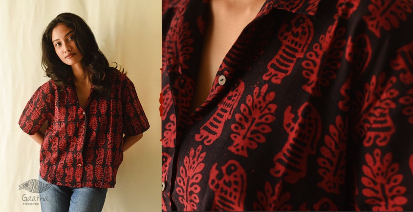 buy Batik Cotton Shirt . Block Printed