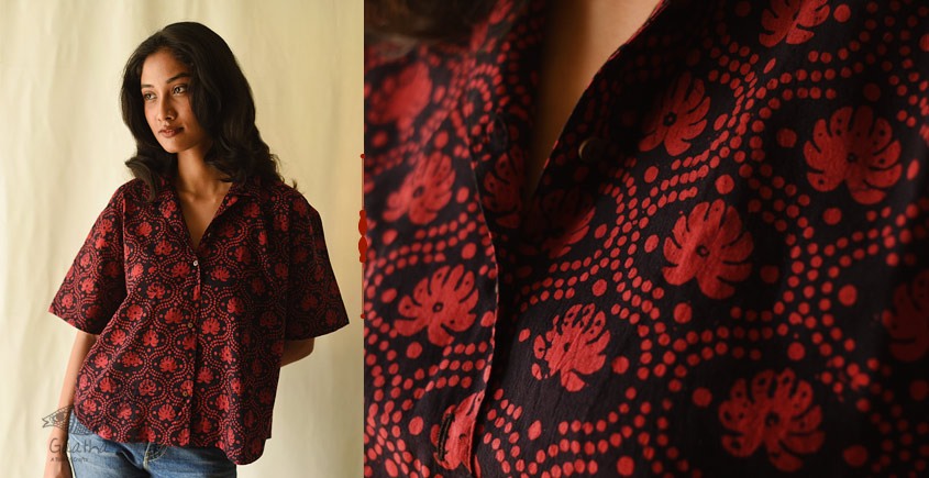 buy Batik Cotton Loose Shirt for Women