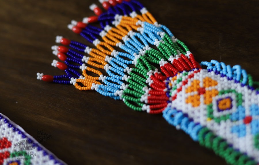 शुभ लाभ ⁂ Glass Bead  Temple ⁂ Toran ( Set of Three ) ⁂ 17