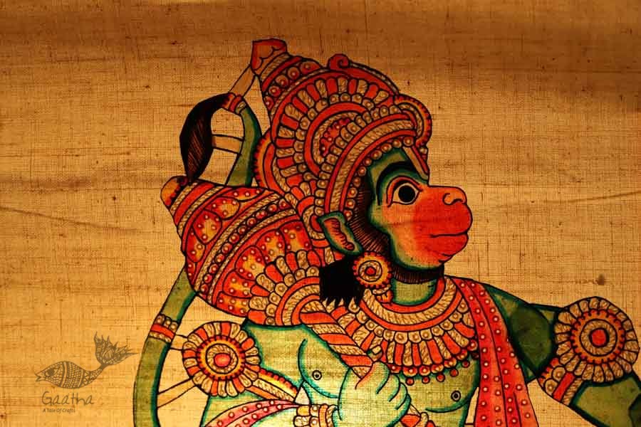 Shop leather puppet - Hanuman in green color 