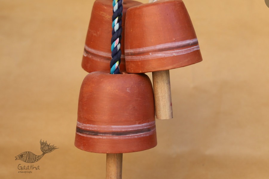 Maati Ka Kaam ● Clay Hanging Bell ( Set of three ) ● 17