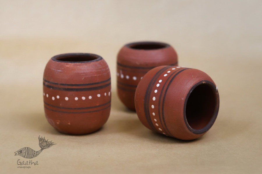 Maati Ka Kaam ● Clay Glasses ( Set of three ) ● 22