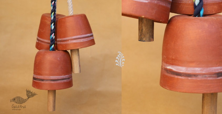 Maati Ka Kaam ● Clay Hanging Bell ( Set of three ) ● 17