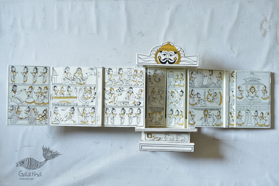 A Wooden Shrine ( Red kaavad - 41 cm)