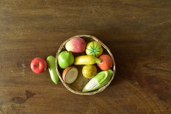 Handmade Clay - Miniature Fruit Basket