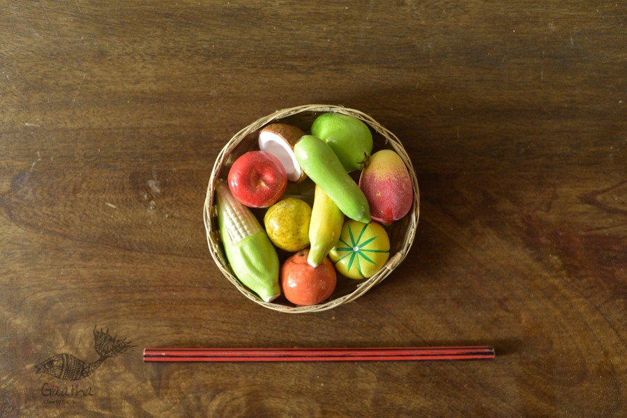 Handmade Clay - Miniature Fruit Basket