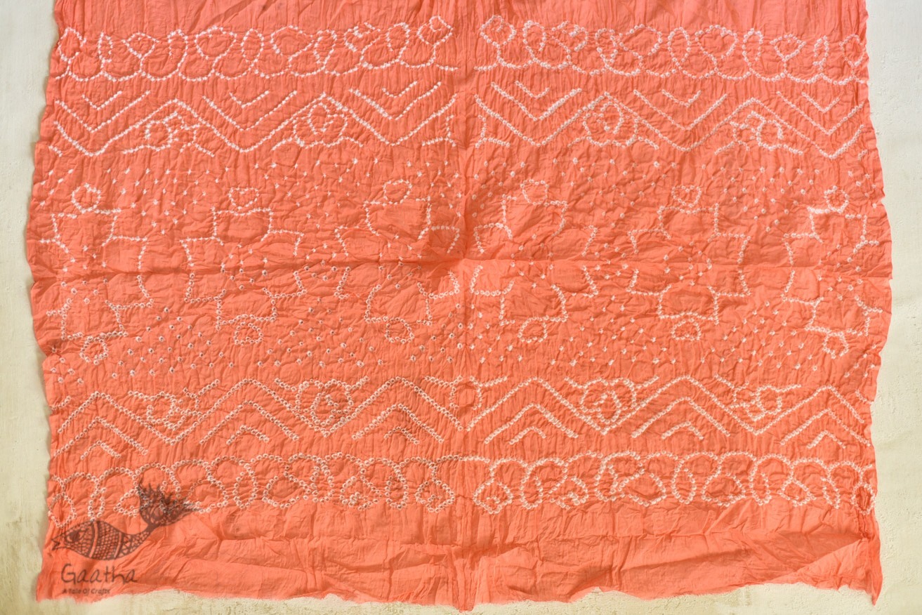 latest collection of cotton bandhni Blue-Orange sarees