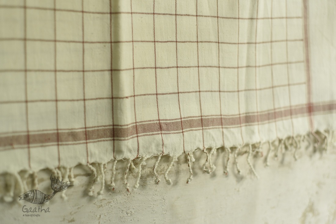 shop organic Brown checks cotton towel