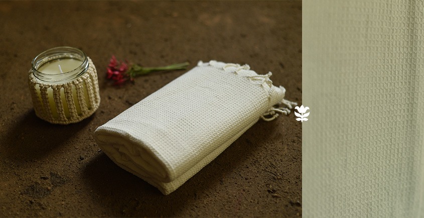 shop organic handspun cotton white towel