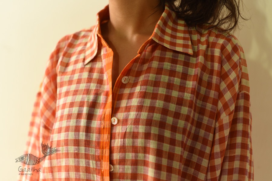 shop Unisex Handloom Stripes & Checks Shirt