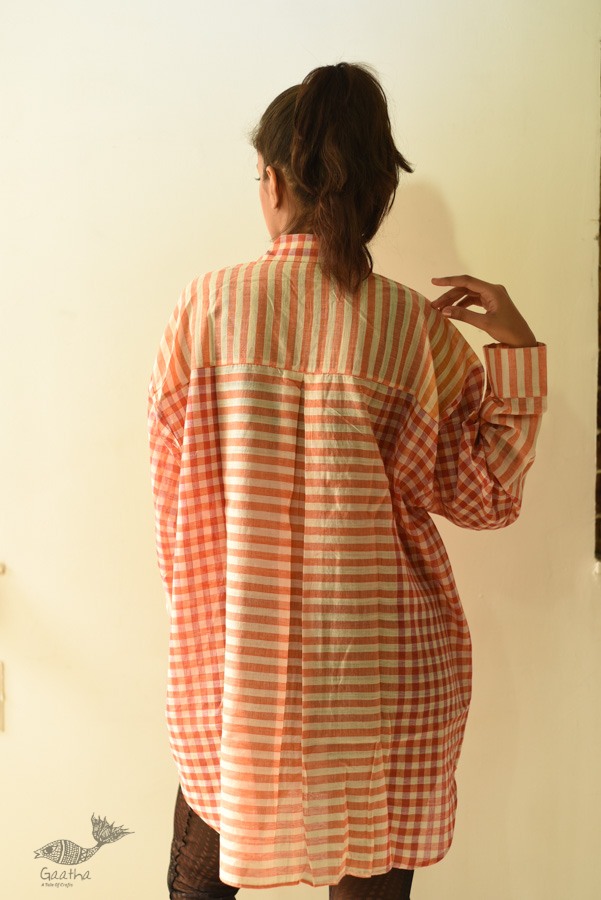 shop Unisex Handloom Stripes & Checks Shirt