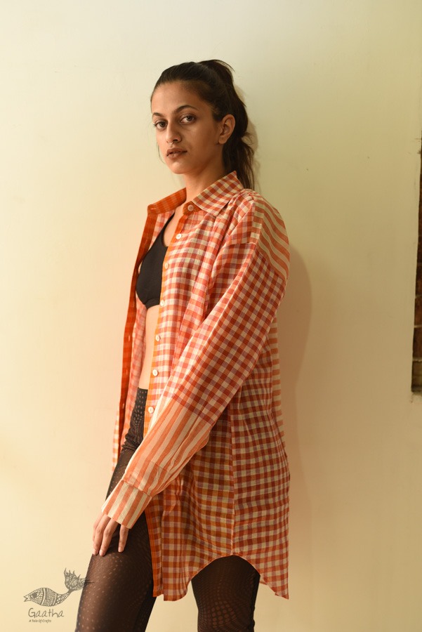 shop Unisex Handloom Stripes & Checks Shirt