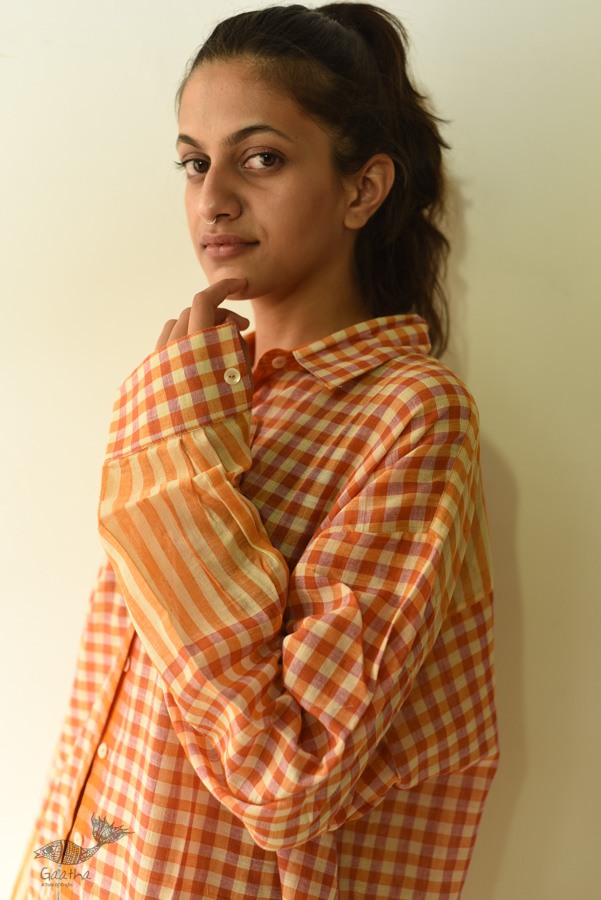 shop Unisex Handloom Stripes & Checks Shirt