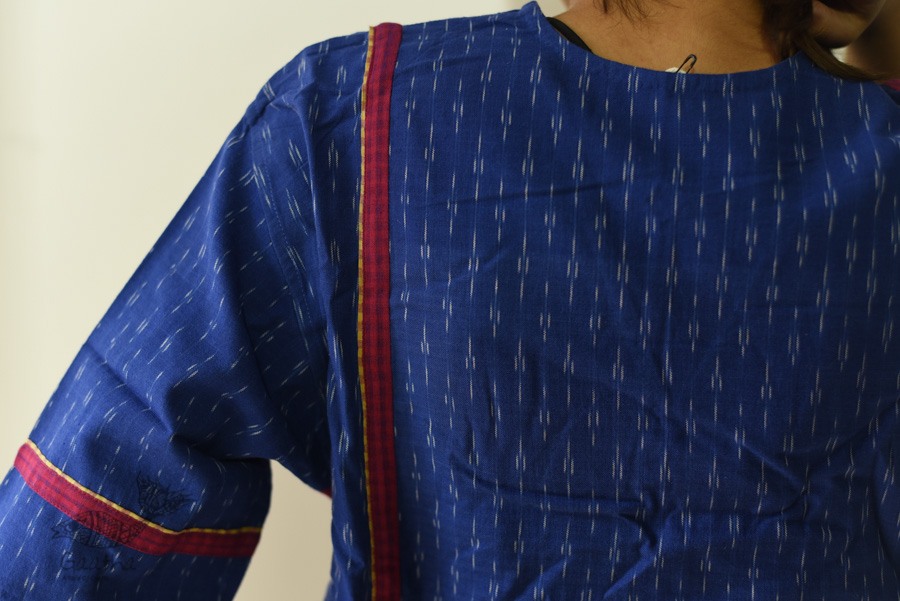 shop Handloom Cotton Ikat Designer BlueDress