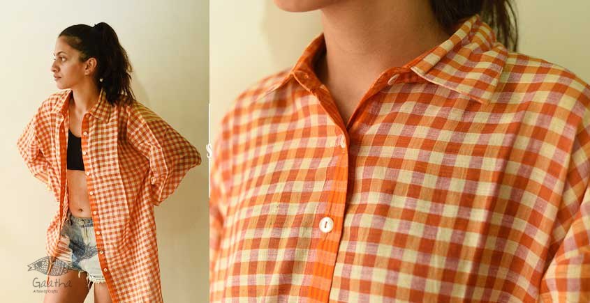 shop Unisex Handloom Stripes & Checks Shirt