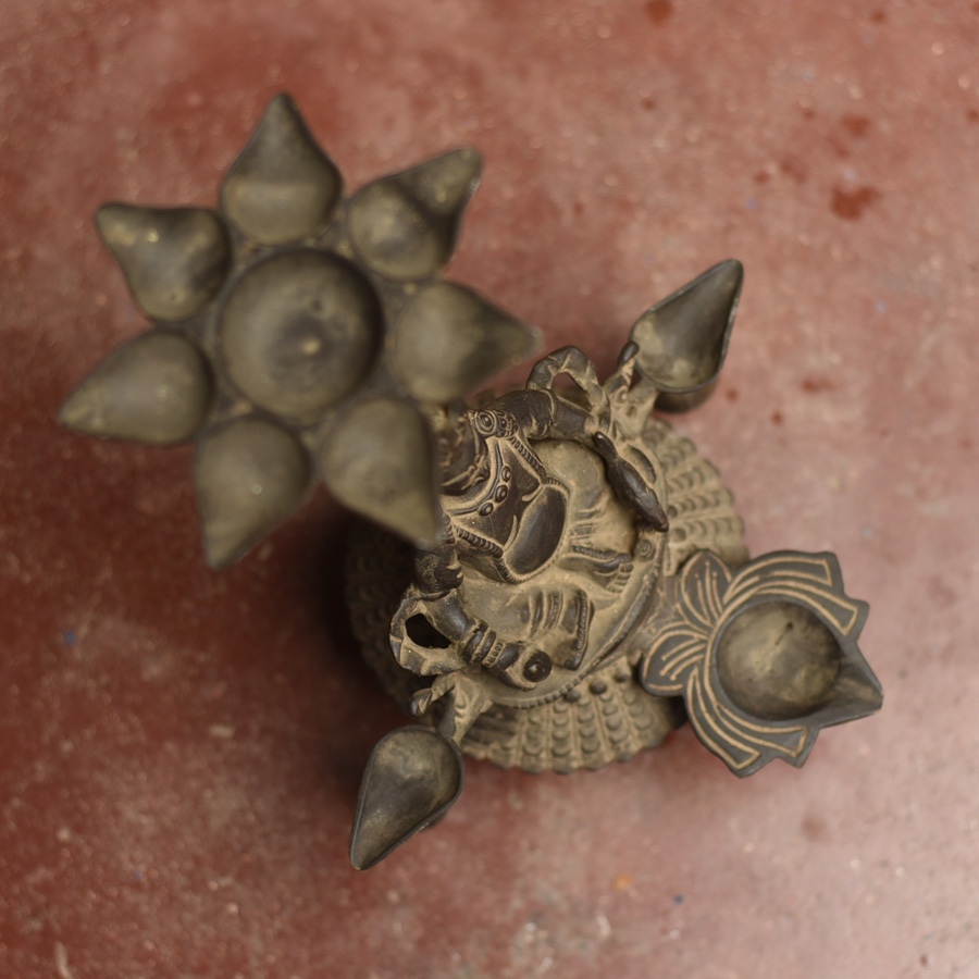 Shop Antique from Khajuraho Brass Shree Kuber Diya Stand