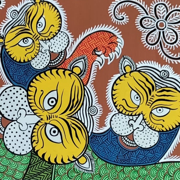 shop Mandana Art - Painting ~ Four Tigers ( 11 x 14 inch)