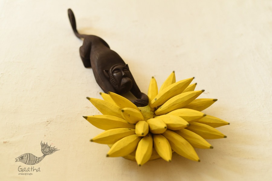 shop Handmade Wooden Wall Hanging ~ Monkey & Bananas