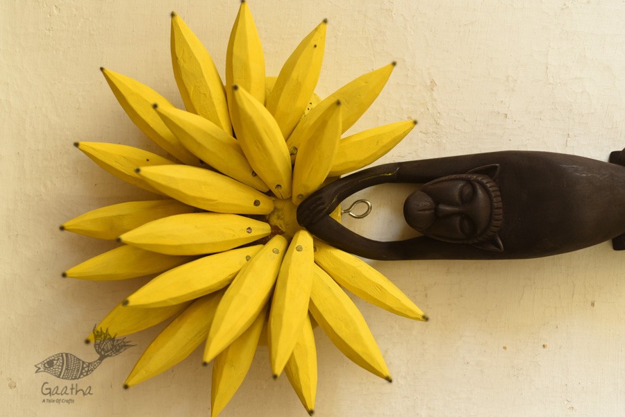 shop Handmade Wooden Wall Hanging ~ Monkey & Bananas