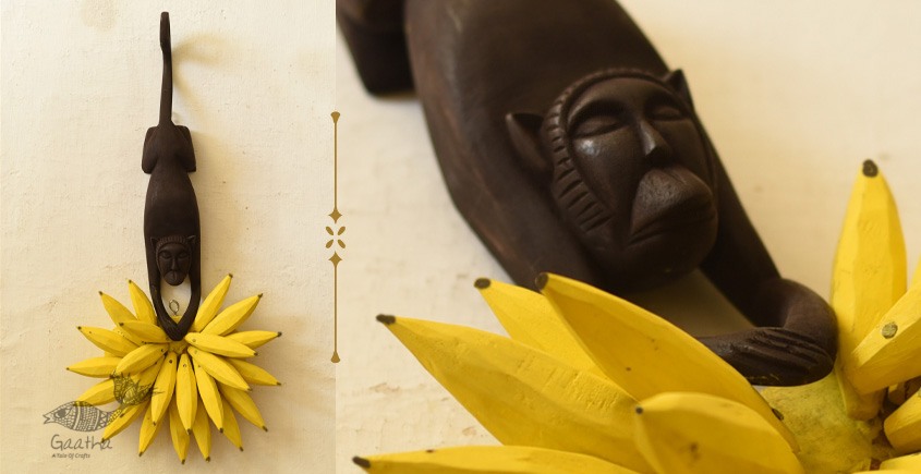 shop Handmade Wooden Wall Hanging ~ Monkey & Bananas